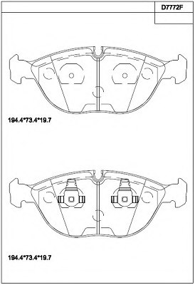 ASIMCO KD7772F Brake Pad Set, disc brake